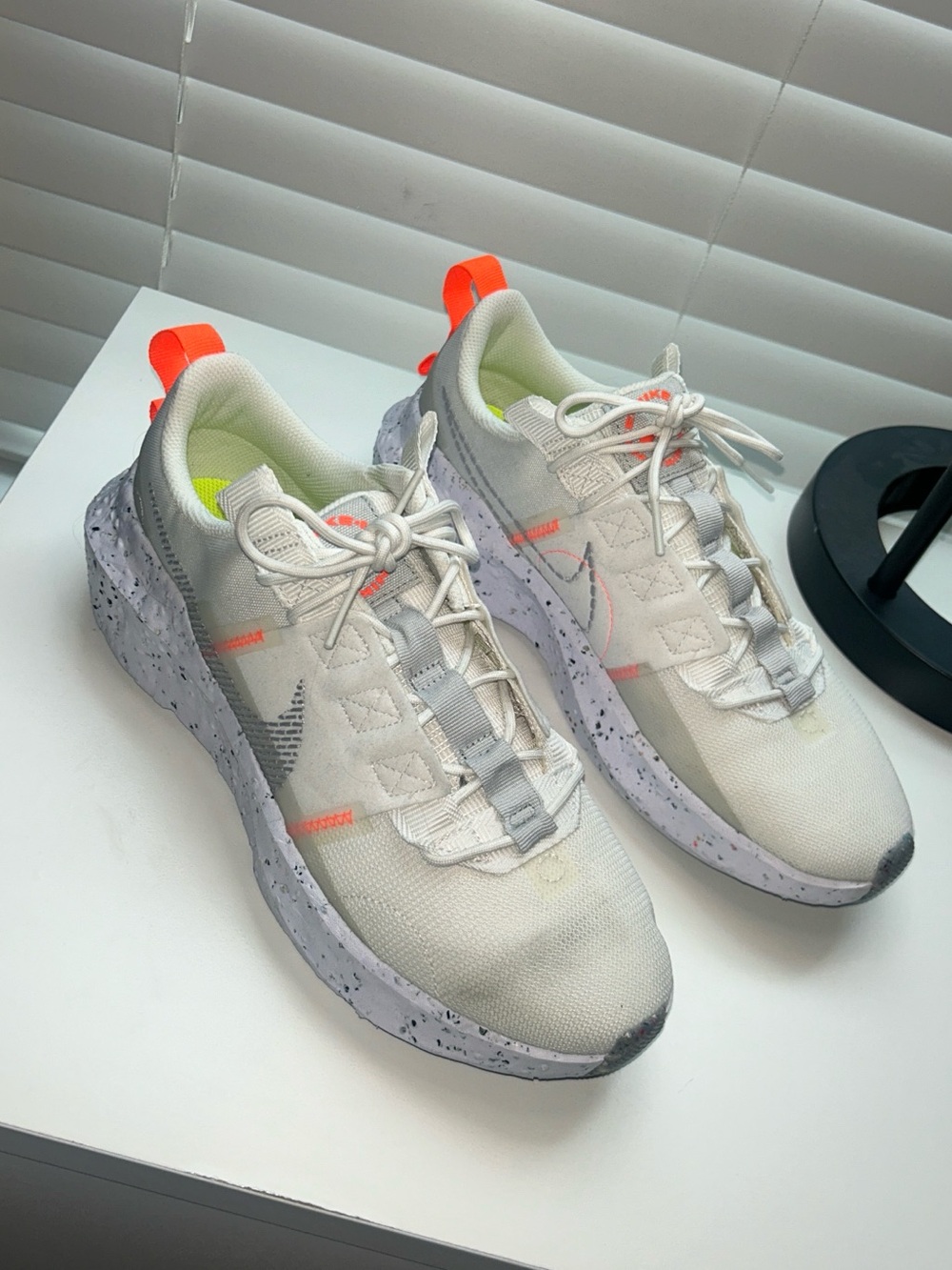 Nike Women’s Athletic Shoes in White, Gray & Neon Orange Accents